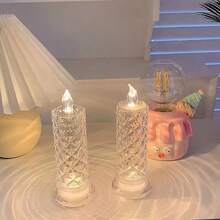 Gorgeous Rose Pattern Refraction LED Electronic Candle Lamp - Perfect For Valentine's Day Weddings & Dream Gifts - Apricot - View 7