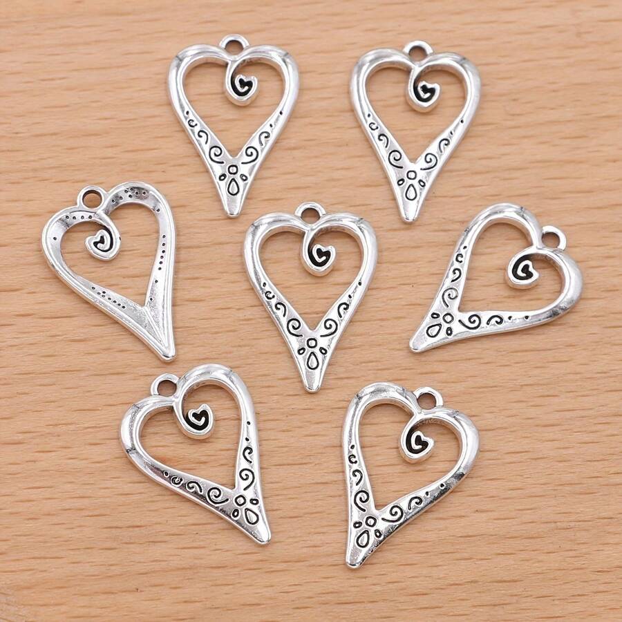 Charms - 10Pcs Heart - View 1