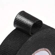 15m/Roll 9mm Wide High Temperature Resistant Flannel Cloth Tape - Adhesive Backed, Insulation, Heat & Wear Resistant, Noise Reducing, Suitable For Wire Harness, Home Improvement, Diy Projects - Black - View 1