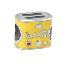 1pc Creative Yellow Toaster Design Bead For Making Charm Bracelet Diy Crafts Jewelry Making Accessories - A - View 1