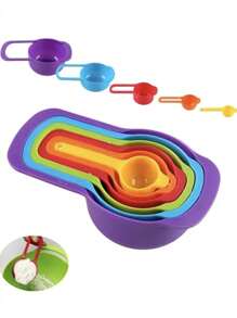 Set De 6 Cucharas Tazas Medidoras Para Cocina - Multicolor - Ver 6