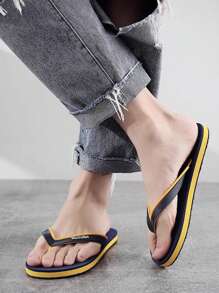 Men's Anti-Slip Quick-Dry Comfortable Indoor/Outdoor Summer Beach Slippers, Casual Fashionable Open Toe Sandals For Men, Unisex Couple Flip Flops
