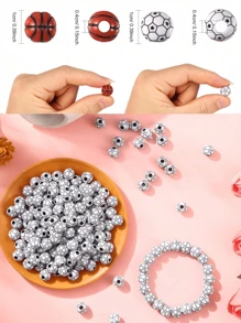 20入流行丙烯酸珠,適用於籃球,足球,棒球,網球主題手鏈製作,適用於日常時尚搭配和節日禮物 - 彩色 - 查看 2