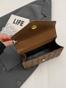 2023年冬季時尚斜挎包、女士肩袋 - 咖啡棕 - 查看 4