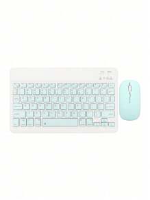 Ultra-Thin Wireless Keyboard Mouse Set, Mini Portable, Silent Ultra-Thin Keyboard, Rechargeable, Compatible With IPad, Tablet, Laptop, Desktop Computer - Green - View 7