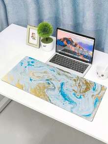 1pc Striped Colored Pattern Anti-Slip Gaming/Working Mouse Pad, 4 Sizes Optional - Coral Pink - View 2