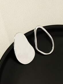 耳釘耳環 - 銀色 - 查看 2