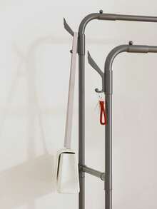 1件多功能落地多層衣帽架,加厚加寬鞋架,適合放鞋/掛衣服,材質：16mm鍍鋅管+不織布+塑膠配件 - 白色 - 查看 5