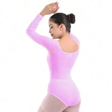 Long Sleeve Leotard - Pink - View 2