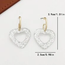 1pair Niche Delicate Vintage Elegant Leaf Shaped Drop Earrings With Pearl, Gold Plated Geometric Ear Jewelry For Daily Wear Women - Multicolor - View 7