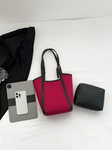 复古婆婆包水桶包大容量单肩包带内胆包秋冬新款包包复古风棕色包包送女朋友礼物女士 - 紅色 - 查看 6