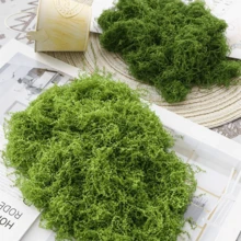 1包人造假苔蘚,1.05盎司diy模擬苔蘚草微景觀佈置（盆栽植物、藝術和工藝品、玻璃花盆、牆壁裝飾、中心擺設、花園小精靈、婚禮、花卉項目等) - 淺綠色 - 查看 5