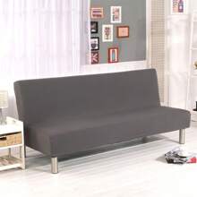 Armless Sofa Cover 3 Seater Stretch Couch Cover Elastic Slipcover For Sofa Bed Without Armrests, Anti-Slip - Grey - View 2