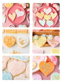 1pc Heart-Shaped Cookie & Chocolate Mold (Model E), Ideal For Valentine's Day, Daily Home Use And Kitchen Baking Tool - White - View 5