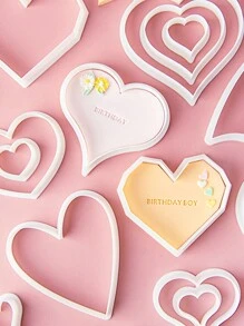 1pc Heart-Shaped Cookie & Chocolate Mold (Model E), Ideal For Valentine's Day, Daily Home Use And Kitchen Baking Tool - White - View 2