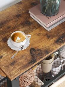 VASAGLE Serving Cart Trolley, Industrial Kitchen Rolling Utility Cart, Heavy Duty Storage Organiser, Wheels, For Kitchen And Living Room, Rustic Brown - Chocolate Brown - View 4