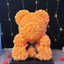 1pc Creative Simulation Rose Teddy Bear Decoration For Valentine's Day, Birthday, Mother's Day Gift Birthday