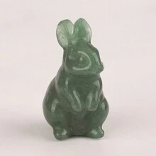 1英寸水晶兔裝飾品,手工雕刻水晶兔子可愛動物人物造型,適用於復活節裝飾 - 復活節水晶兔子裝飾擺件 - 查看 6