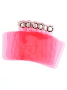 5入組手機掛繩環扣粘貼片手機殼配件夾透明粉色 - 粉色 - 查看 3