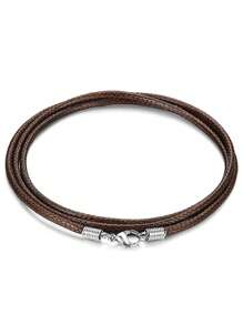 Leather Necklace Cord With Clasp, 16inch-24inch Braided Rope Necklace For Men Women  Stainless Steel Clasp, 2mm Black Leather Cord Necklace Brown Leather Necklace