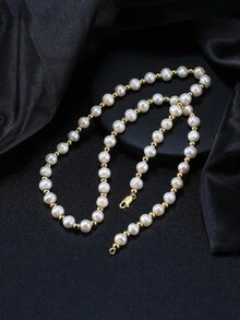 1 cái Nam Dây chuyền Thành thật 925 sterling bạc Với 6-7mm Có giáo dục Nước mát Trân châu Dây chuyền Cho nam giới Thanh lịch Trân châu Hạt Dây chuyền Nam Đồ trang sức Qủa tặng Hằng ngày Mặc Tiệc sinh nhật Ngày đêm Đồ trang sức - Vàng - Xem 2