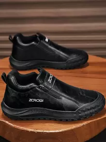 Men's Casual Sports Shoes Outdoor Leather Shoes Fashion Zipper Low-Top Ankle Boots Waterproof Youth Versatile Loafers Waterproof Non-Slip Casual Sneakers
