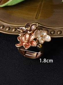 SophiaXuan 1 件波西米亚风格弹性环氧树脂和锌合金戒指，带彩色几何花朵设计，适合女性作为周年纪念、生日礼物情人节、妈妈、母亲、母亲节、礼物 - 花 - 查看 7