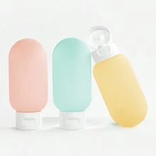 YUEMEI MOMENT 3入組半透明防漏旅行瓶連便攜包（60毫升/2盎司*3個）- 可補充和可擠壓,讓旅行無壓力！帶貼紙的空盒子,防漏擠壓管,可補充的洗髮水身體沖洗液旅行配件,客廳家居浴室家居裝飾,旅行物品,婚禮,派對,生日,男人媽媽爸爸朋友,新年,配件,有趣的禮物 - 彩色 - 查看 5