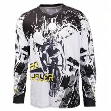 MTB Road Jerseys Motocross Shirt Men Breathable Mountain Bike Mtb Long Sleeve Racing Quick-Drying Cycling Jersey Gym Clothes Men - Black and White - View 1