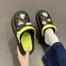 Summer Women's Breathable Hollow Shoes, Anti-Slip Flat Slippers, Nurse Workwear, Beach, Thick Bottom, Surgeon's Shoes, Puncture Proof - Black - View 3