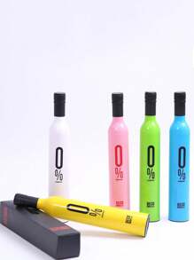 1pc Random Color Ladies' Sun Protection Umbrella, Rain Umbrella, Mini Outdoor Purse Umbrella, Beer Bottle Design - Pink - View 1