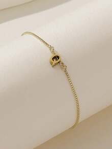 1pc Fashionable Minimalist English Letter Pendant Necklace - Gold - View 35