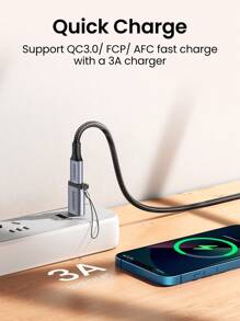 UGREEN Type C Adapter USB A 3.0 Male To USB 3.1 Type C Female Connector Type-C Adapter - Grey - View 4