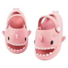 Girls Shark Slippers Boys Summer Cloud Sliders Sandals Cute Soft Lightweight Anti-Slip Beach Pool Shower Shoes Indoor Outdoor - 粉色 - 查看 7