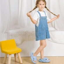 Chanclas de Playa para Niño Niña Tiburón Zapatillas de Ducha Antideslizante Zapatos de Piscina Sandalias Ligero Verano Shark Slippers - Neblina azul - Ver 6