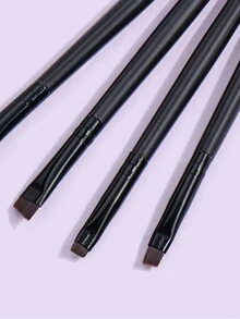 MAANGE 10pcs Professional Eye Brushes Set&2pcs Triangle Flocking Powder Puff For Dry Use,Eyebrow Brush,Eyeliner Brush,Detail Brush,Makeup Tools With Soft Fiber For Easy Carrying,Brush For Travel,Brush Set,Makeup Brush Kit,Make Up Brush Set,Make Up Set Complete,Makeup Brush Set,Complete Makeup Kit,Brush Kit,Brushes Makeup Set,Makeup Gift Set,Set - Black - View 7