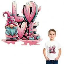 1入組情侶之愛高清卡通丘比特貼紙貼花,適用於衣服、外套、連帽衫、包、帆布袋、熱轉印情人節服飾配件,具彈性和防水性 - C1 - 查看 1