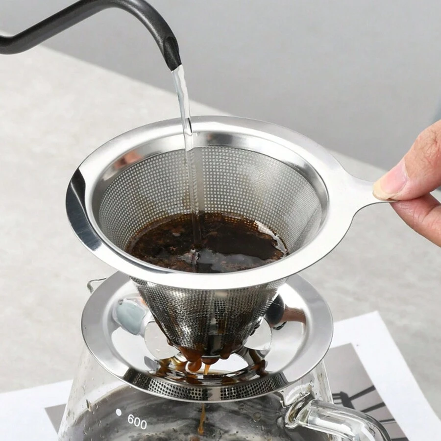 Reusable 304 Stainless Steel Filter Funnel - Silver - View 1