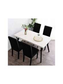 6 Fundas Protectoras Para Sillas De Comedor,oficina,elástico - Negro - Ver 3