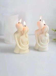 1只蠟燭情侶擁抱矽膠模具,diy香薰石膏裝飾模具,蛋糕裝飾烤模