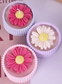 2pcs Daisy Candle Jar Silicone Mold Soap Car Mounted Aroma Hang Tag Mould - 2pcs - View 4