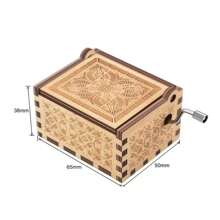 Wooden Hand Crank Music Box - Apricot - View 2