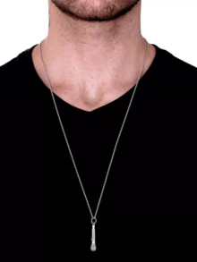 Men'S Pendant Necklaces - 銀色 - 查看 3