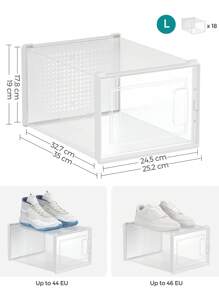 SONGMICS Shoe Boxes - White - View 4