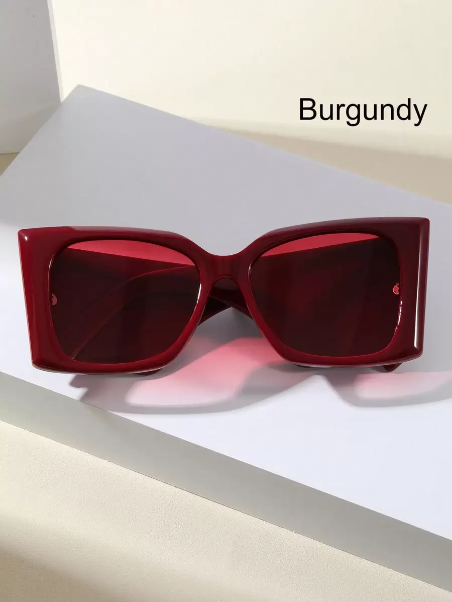 1pc Women's Cat Eye Fashion Glasses With Wide Burgundy Legs & High-End Personality For Fashion Show, Street Snap, Cute Shades Beach Accessories Beach Accessories For Women Glasses Shades Basics Fall Winter Women Outfits Clothes Business Casual Gifts - Nhiều màu - Xem 1