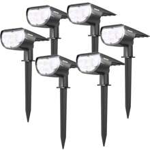 Black Low Voltage Solar Powered Integrated LED Spot Light (Set Of 6) - 黑色 - 查看 1