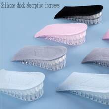 女性和男性用硅膠內增高鞋墊,厚實隱形,減震,適用於休閒鞋,帆布鞋和運動鞋,是學生的偉大增高工具 - 藍色 - 查看 1