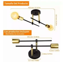 Araña Moderna Lámpara De Techo Lámpara De Pared Para Baño - Negro - Ver 7