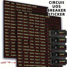 1 Pieza Adhesivo De Interruptor De Circuito, Juego De 129 Piezas, Etiquetas Recordatorias De Identificación De Caja De Fusibles, Etiquetas De Identificación Convenientes - Multicolor - Ver 4