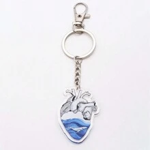 可愛1入創意女士心型護士主題亞克力鑰匙扣，國際護士節禮物送給朋友 - 彩色 - 查看 7